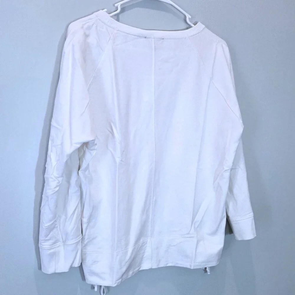 J. Crew White Cotton Top with Side Tie Accents Size M